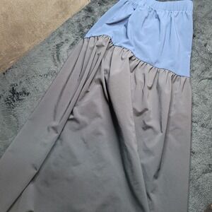 Athleta Colorblock Long Skirt Blue Black Elastic Waist Athletic Casual Size 6